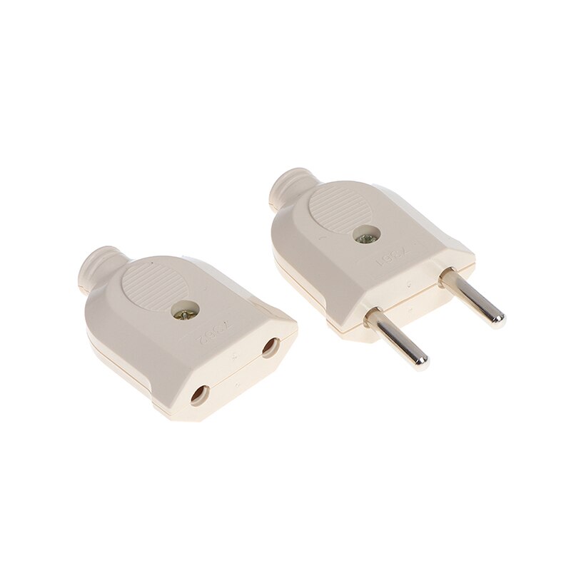 Enchufe europeo de 2 pines, conector electrónico macho y hembra, extensión de alimentación de cableado