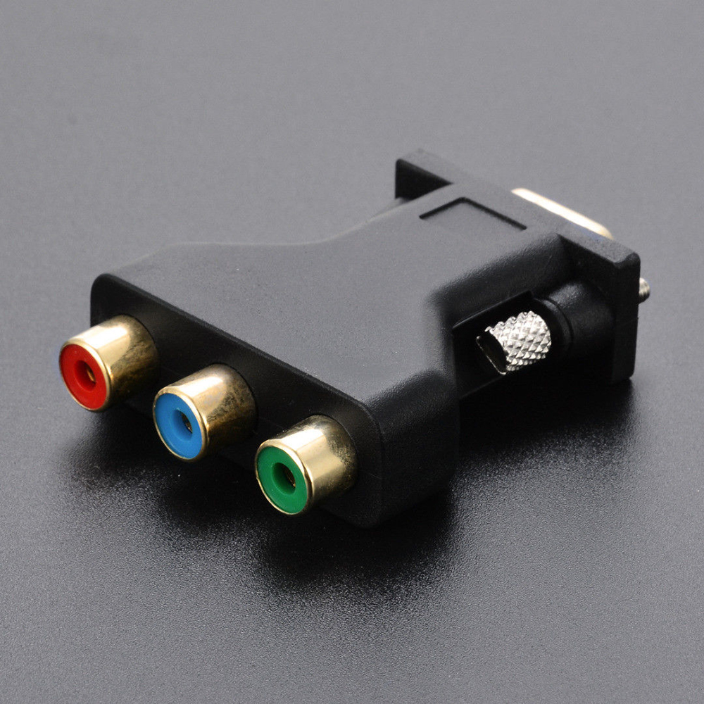 VGA to RCA Connecter Converter Male VGA to 3 RCA RGB Video Female To HD 15-Pin VGA Style Component Video Jack Adapter Plug