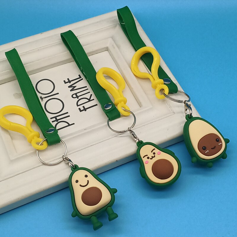 PVC souple Silcone Fruit avocat porte-clés cartable sac à main pendentif petits activité pratique