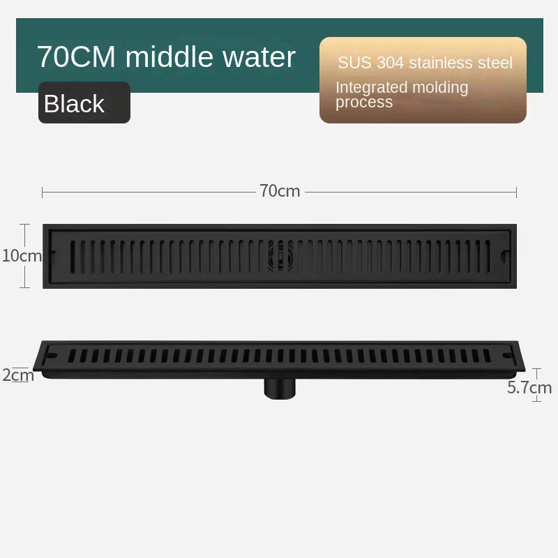 Zwart 20-80 cm verlengde afvoerputje badkamer toilet 304 roestvrij staal grote verplaatsing afvoerputje anti-geur en insectenbestendig: Licht Groen