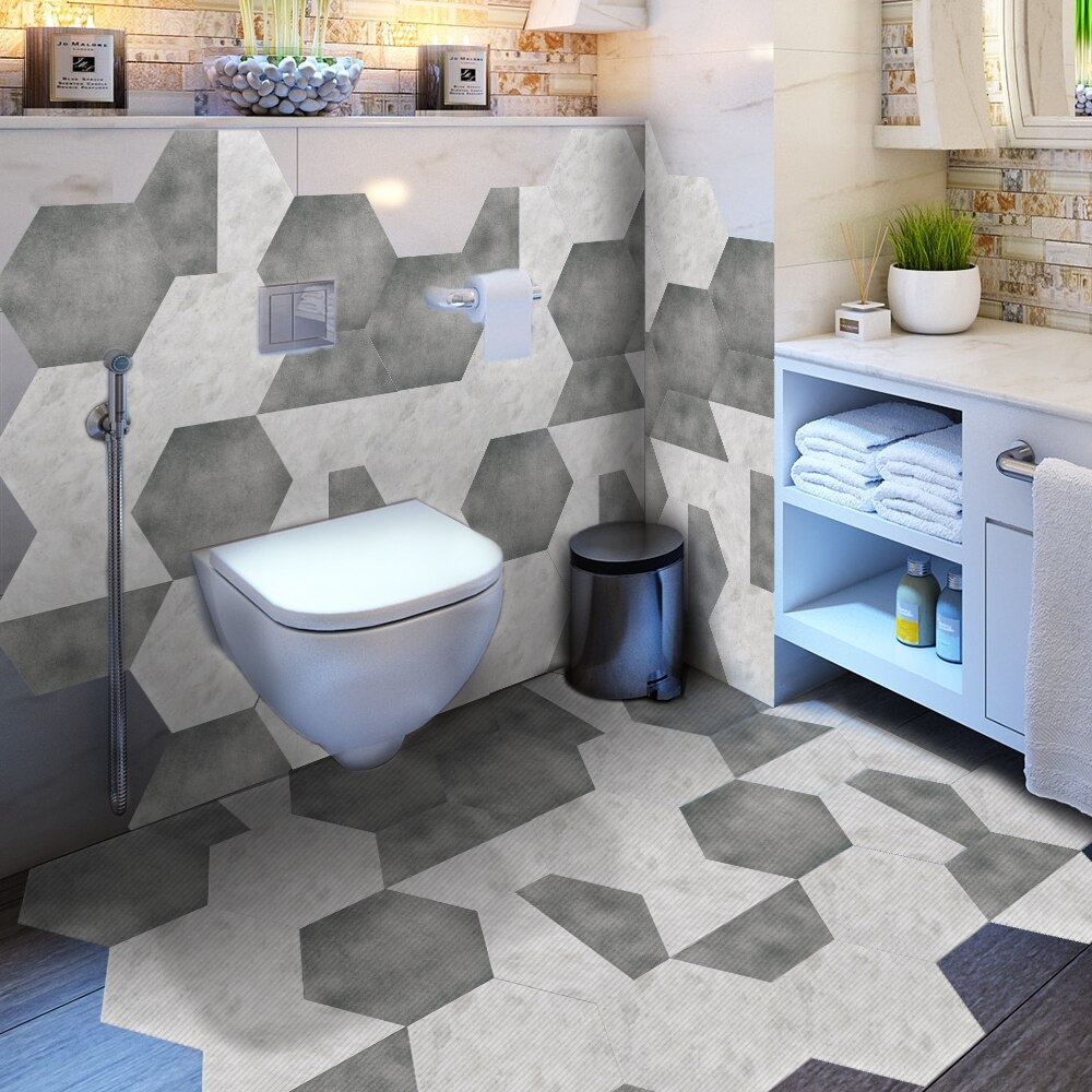 Explosion-proof AMJ wear-resistant floor stickers tile wall stickers self-adhesive kitchen floor non-slip decorative hexagonal s