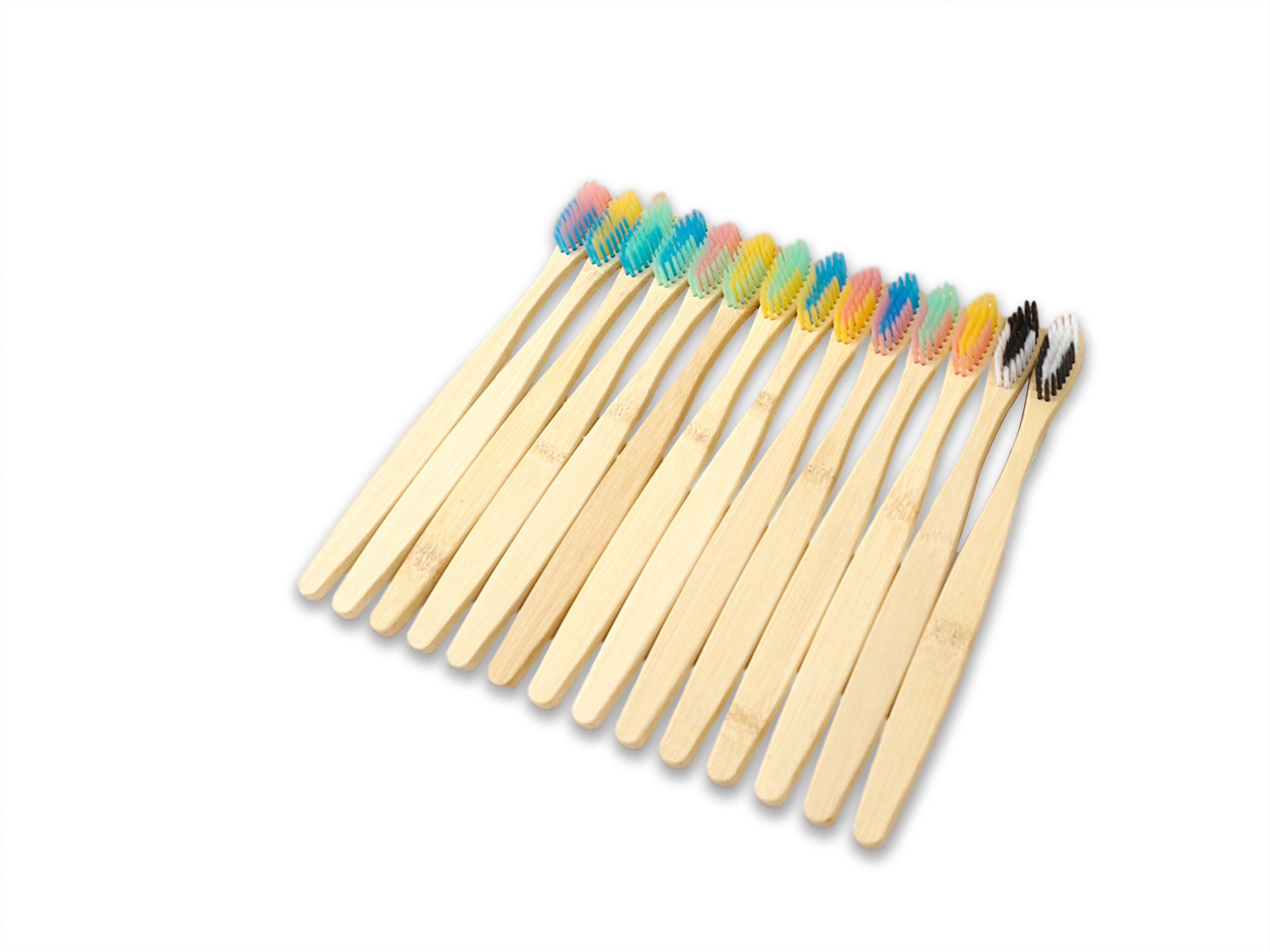 50/100 Pcs Colorful Soft Bristles Bamboo Toothbrush, Natural Eco Friendly Biodegradable Charcoal Wood Tooth Brushes