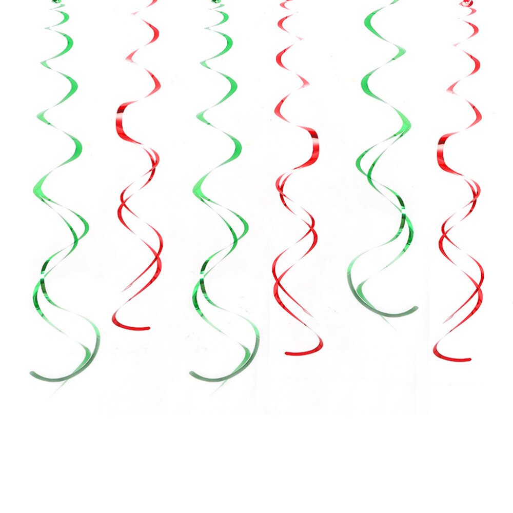 1Set Festive Christmas Hanging Spiral Decorative Paper Swirl Set Party Supplies