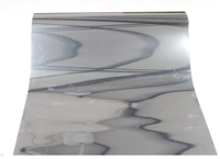Bredde 50 cmx 100cm varmeoverførsel vinylfilm pet metal lys spejl finish til tekstil print: Sølv
