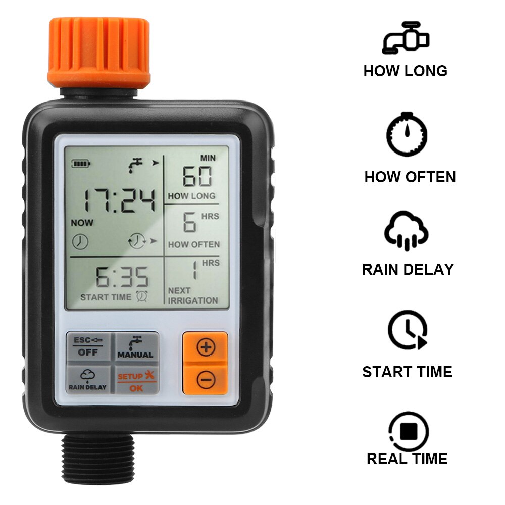 Valvola intelligente WIFI Smart Garden Watering Timer Controller automatico for irrigazione a goccia di irrigazione automatica da giardino con valvola dell'acqua intelligente Con telecomando(Size:Time