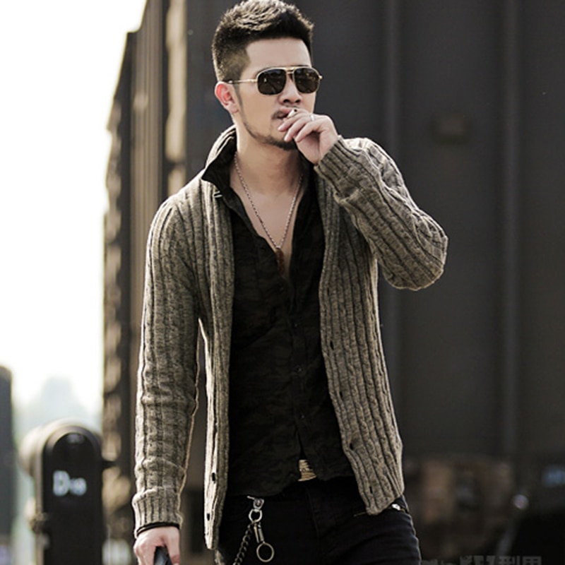 Herren zur Seite fahren männlichen v-ausschnitt Winter Strickjacke männer Strickwaren zur Seite fahren Dünne Beiläufige Mantel strickjacke masculino herbst J281-2