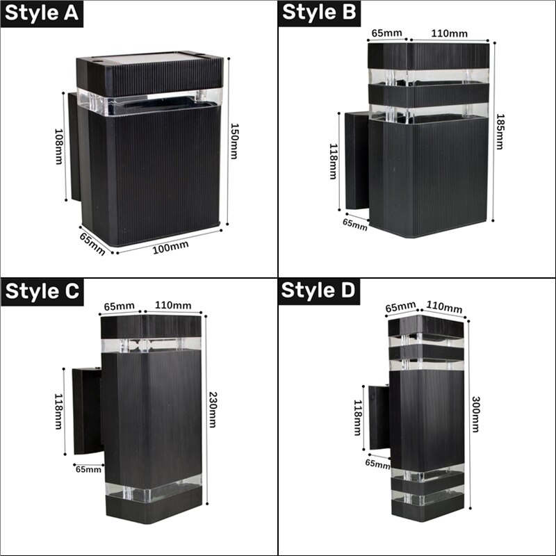 Outdoor IP65 Up Down Led Wall Lampen Waterdicht 5W/10W GU10 Acryl Blaker Tuin Veranda Trap Gangpad wandlampen Armatuur AC85-265V