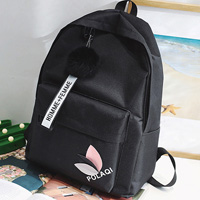 Canvas Vrouwen Rugzak Effen Schooltassen voor Tienermeisjes Jongen Rugzak Casual Reizen Rugzakken Schooltas Satchel Sac a dos: Black