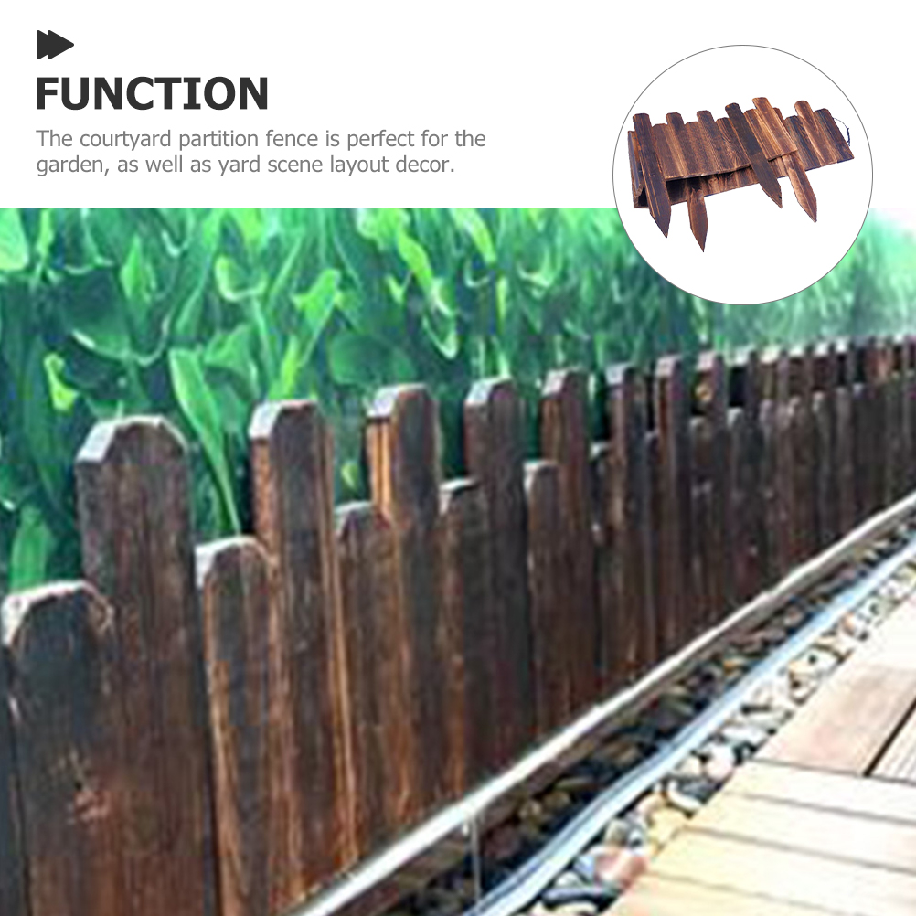 Borde de valla de jardín de madera, protección anticorrosión para césped y paisaje, arbustos decorativos naturales reutilizables para exteriores, árboles y plantas