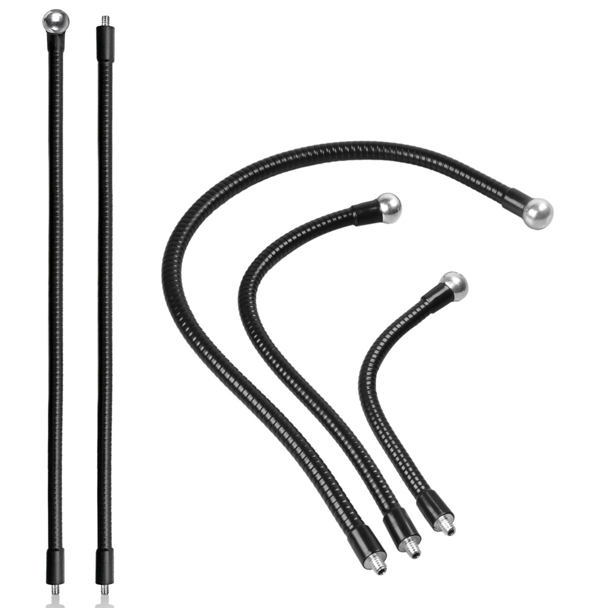Supports de bâton de Selfie monopode à tige en métal Flexible avec vis de 1/4 pouces/bras d'extension de tête sphérique pour trépied d'appareil photo téléphone portable