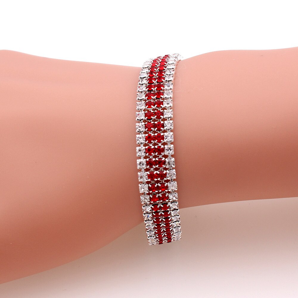 Rode Armband Femme Vrouwen Dames Vrouwelijke Groen Wit Rhinestone Bangle Statement Sieraden Erkek Bileklik Bransoletka Pulseras Mujer: red