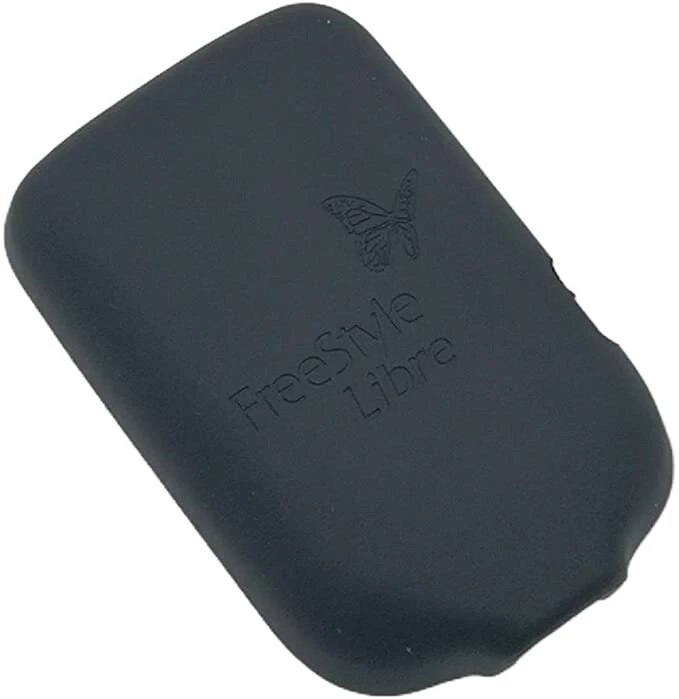 Coque en Silicone Premium pour Freestyle Libre/Freestyle Libre 2, avec film de protection d&#39;écran trempé: Gel Case black