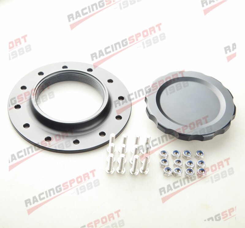 7618A Billet Aluminum Fuel Cell Cap Assembly for RCI Fuel Cells OD: 4" Black/SILVER