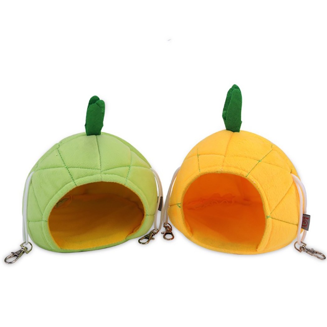 Pineapple Cartoon Warm Small Animal Bed Cute Hamster Hanging Bed House Warm Hedgehog Guinea Pig Bed For Small Breed