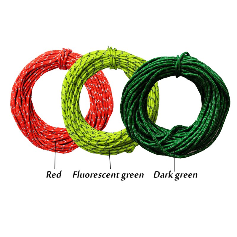 Corde de tente paracorde réfléchissante, 2.5mm, multifonctionnelle, audacieuse, fixe, corde à linge réfléchissante, polyvalente, 50 pieds