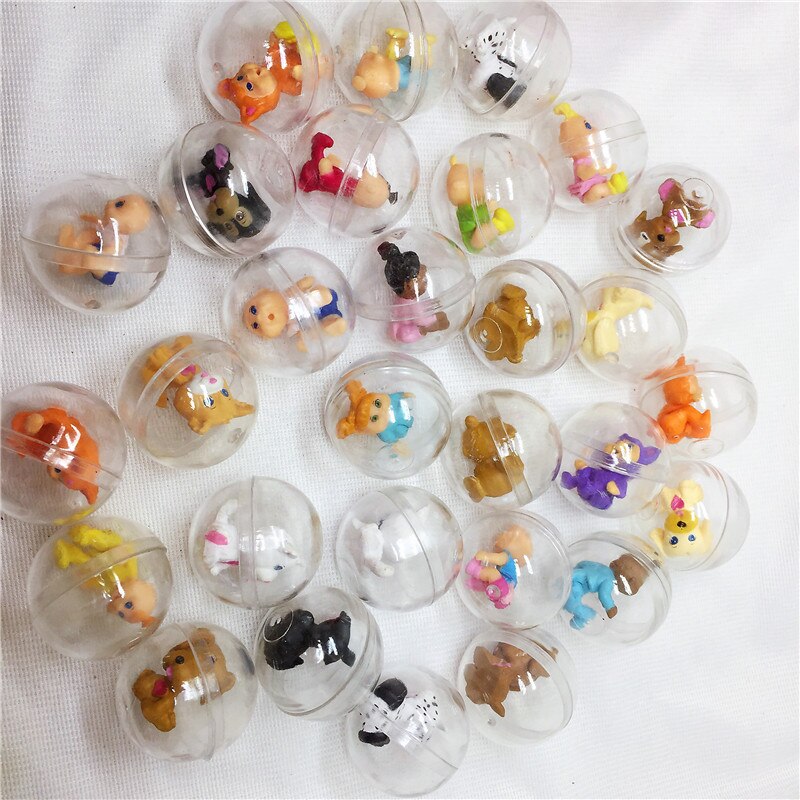 Jouet en plastique transparent de capsules de boule de diamètre de 28mm avec le jouet intérieur de petite figure envoyant aléatoirement pour le distributeur automatique
