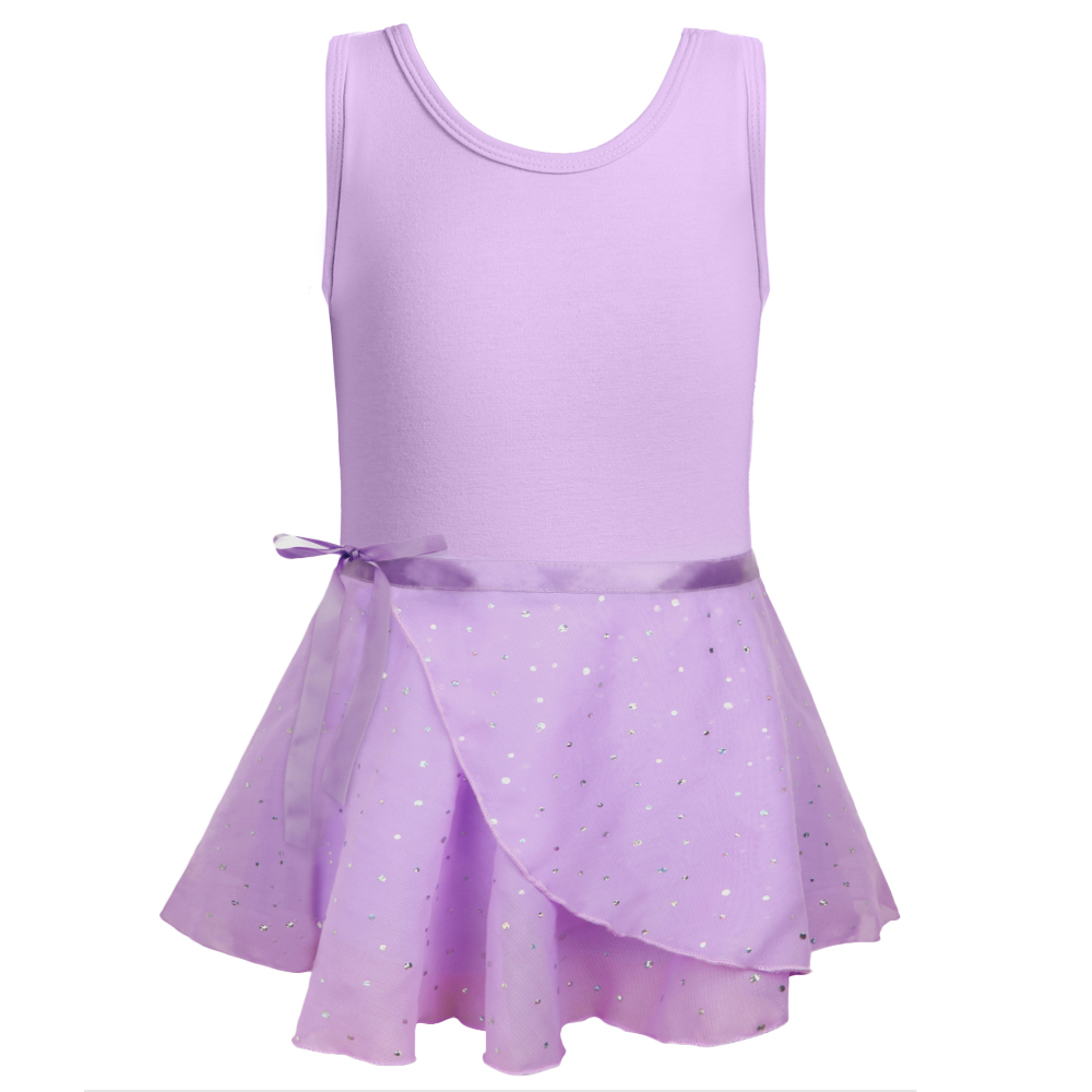 Ballet Leotards for Girls Shiny Dance Skirt One-piece Training Suit Classic Sleeveless Dance Gymnastic Ballerina Outfit Dress: XXS / PURPLE