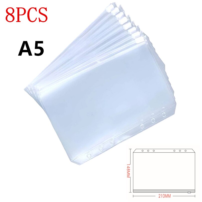 LLD A5 A6 A7 Durable Waterproof Book Paper File Folder Document Rectangle Office Filing Product: A5 8PCS