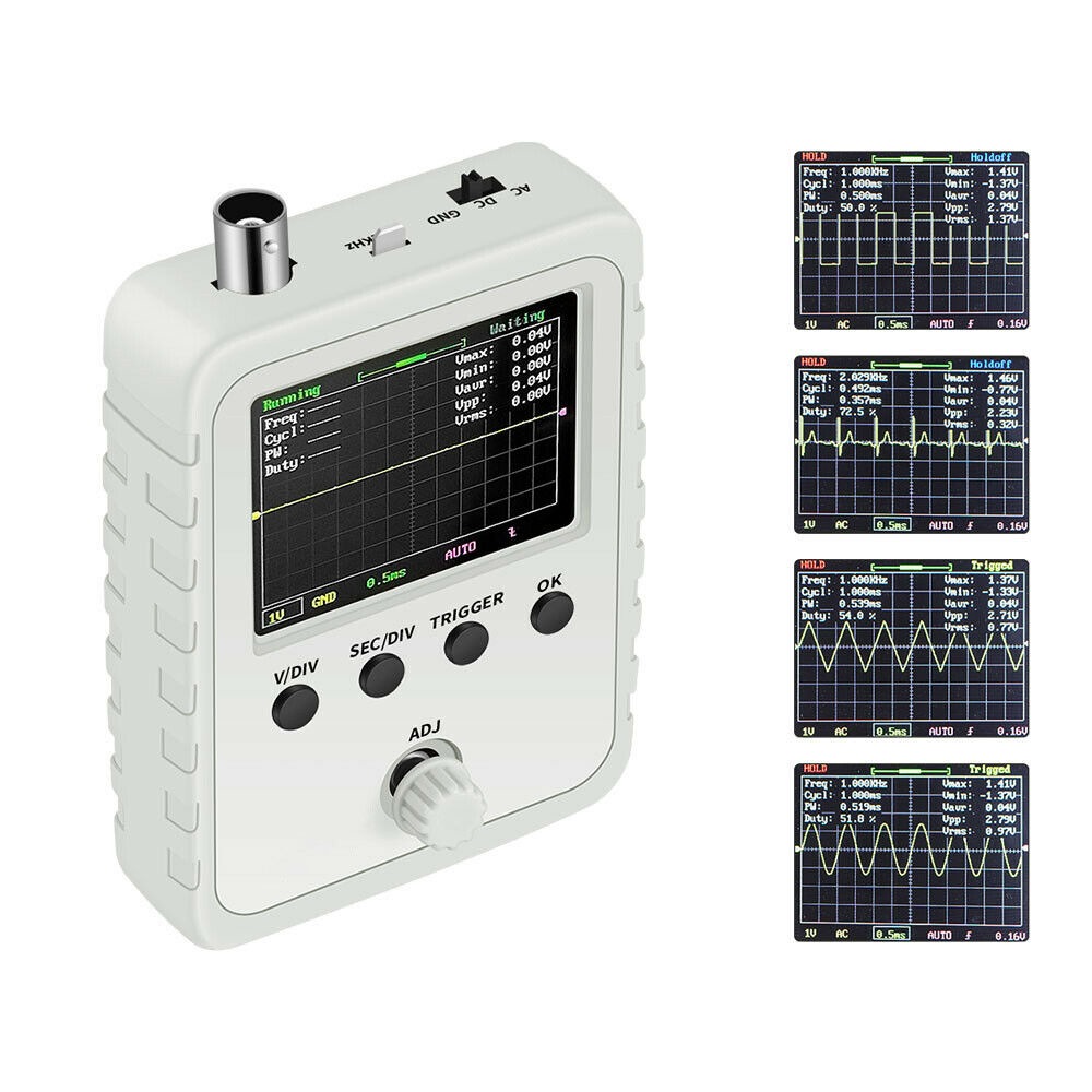 Kit d'oscilloscope numérique TFT Oscilloscope DSO150 2.4 pouces assemblé avec alimentation sonde de câble bcn-clip Oscilloscope 200KHz