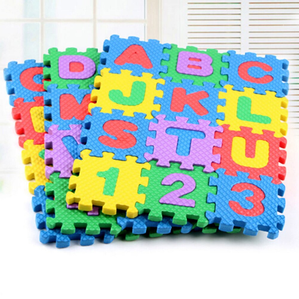 36 Pcs Baby Kids Alfabet Nummers Educatief Blokken Baby Kind Speelgoed Zacht Schuim Diy Jigsaw Tapijt Pad Play