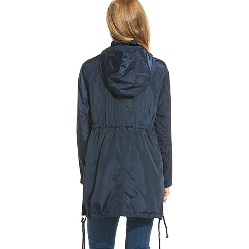 Trenchcoat for kvinner vår høst vindtett vanntett regnfrakk plus size hette vindjakke dameoverdeler ioqrcjvh 481