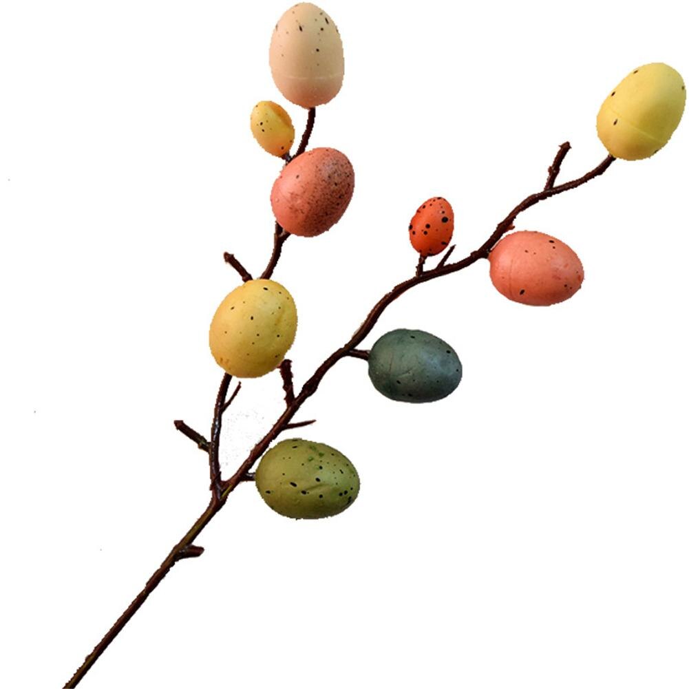 5pcs Easter Egg Branches Colourful Foam Flowers Easter Eggs Flower Stake Flower Bouquet Diy Home Decoration