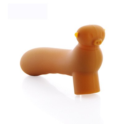 6 Pcs/Lot Cartoon Pig Anti-collision Silicone Door Knob Covers Handle Sleeve Gloves Protector For Living Room Household Bedroom: Coffee