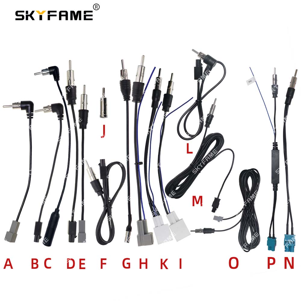 SKYFAME Car Radio FM AM Antenna Converter Adapter Extended Line Plug For Car Playe DVD Android Multimedia Navigation: Silver