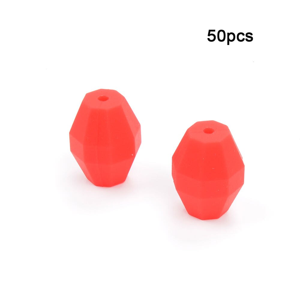 LOFCA perles de dentition en chêne | Perles de forme géométrique en Silicone, de alimentaire sans BPA pour bébé, chaîne à mâcher, diy: Scarlet red