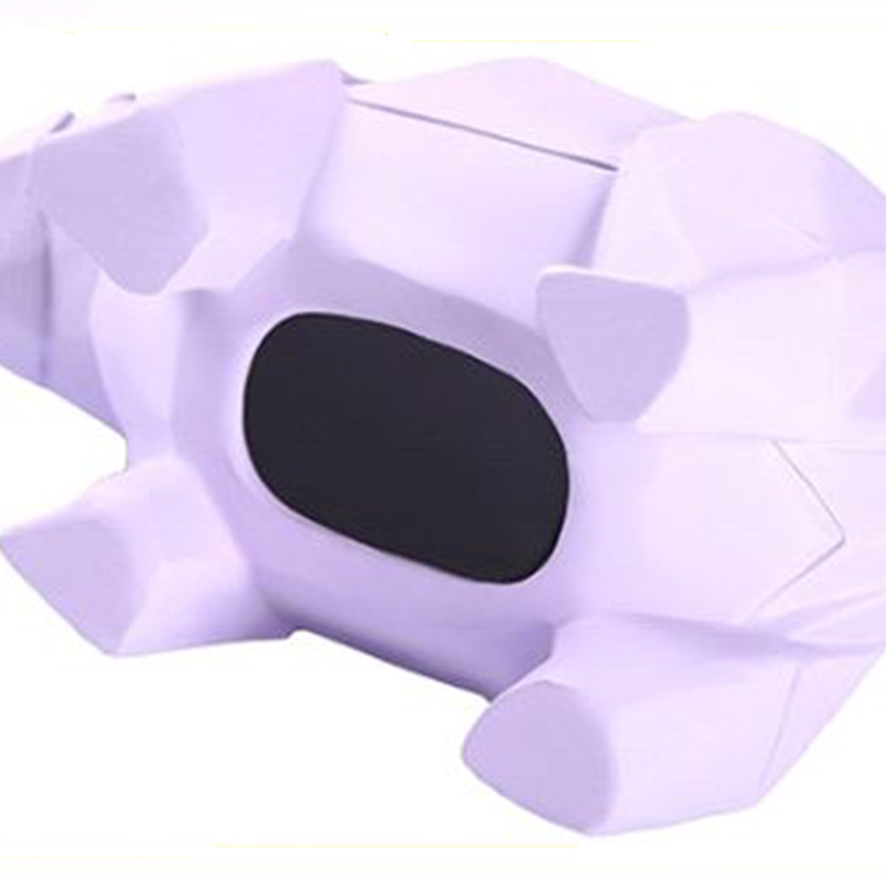 Mini mignon animaux tirelire polygone hippopotame ours polaire pour enfants adultes tirelire économiser des pièces de monnaie boîte décoration en plastique sûr