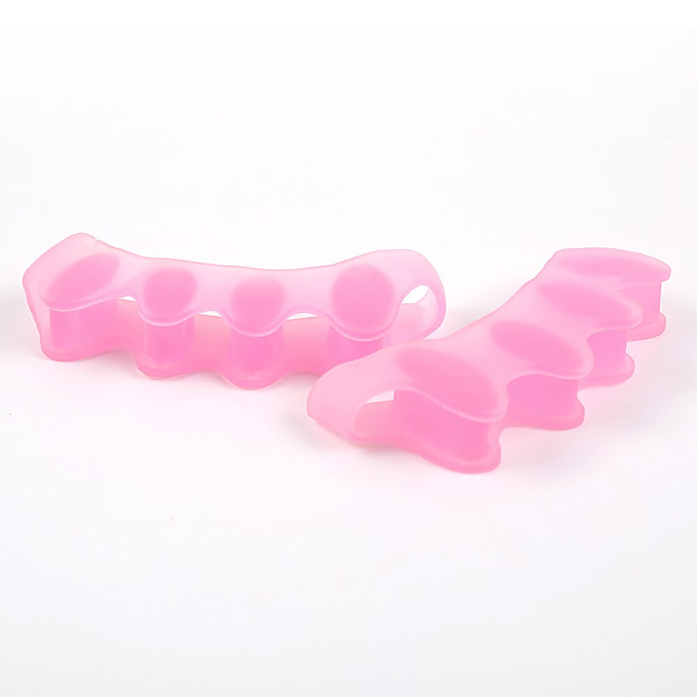 1 par separador de dedos de silicona juanete de pies alisador manicura pedicura separador de dedo pulgar Corrector de pie cuidado de uñas: Rosa