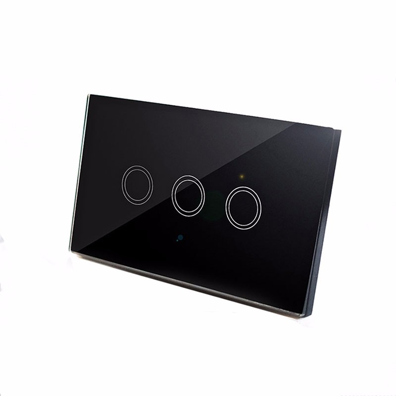 US /AU Standard SESOO Remote Control Switch 3 Gang 1 Way ,RF433 Smart Wall Switch, Wireless remote control touch light switch