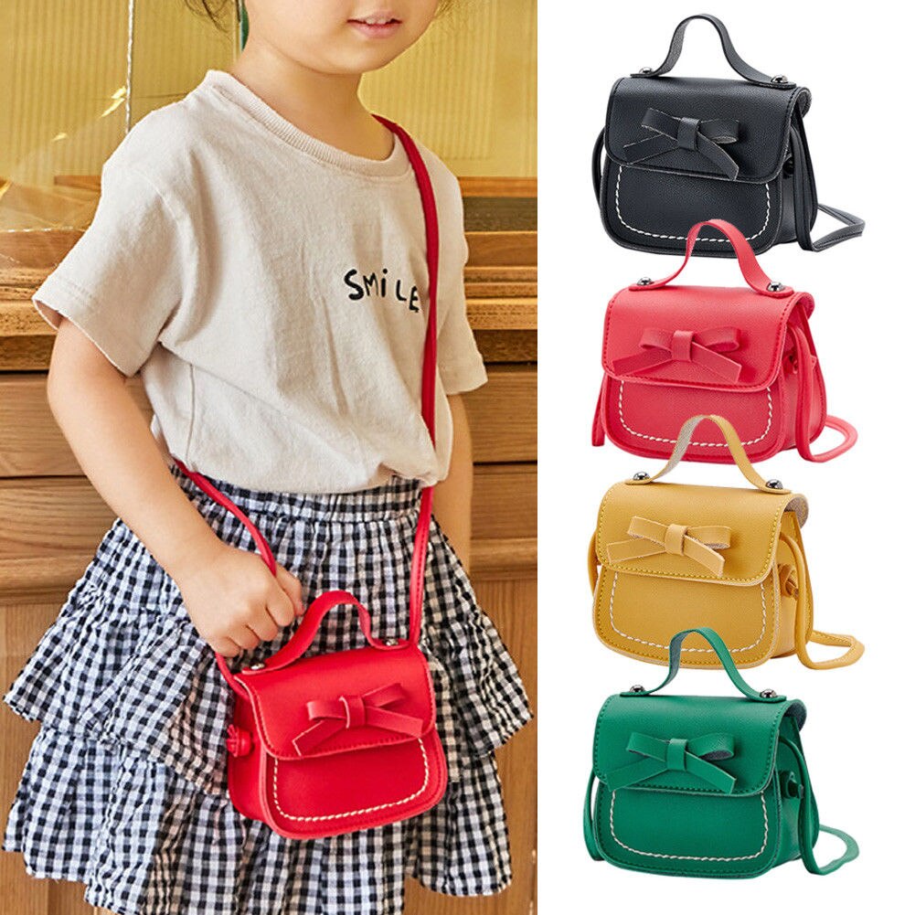 7 couleurs nouvelle enfants filles nœud monnaie sacs à main enfant en bas âge bébé filles sacs de messager princesse école sacs à bandoulière