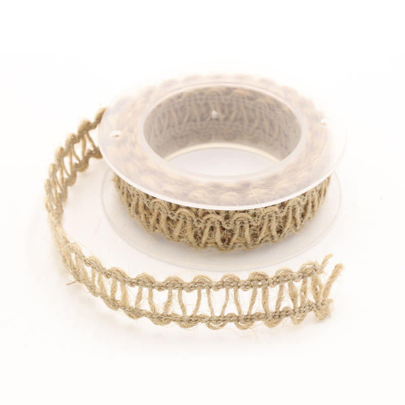Ruban corde en dentelle et toile de Jute 2 Yards | Ruban bricolage pour Bouquet emballage artisanat décoration Scrapbooking, cordes tressées en lin, Jute: 11