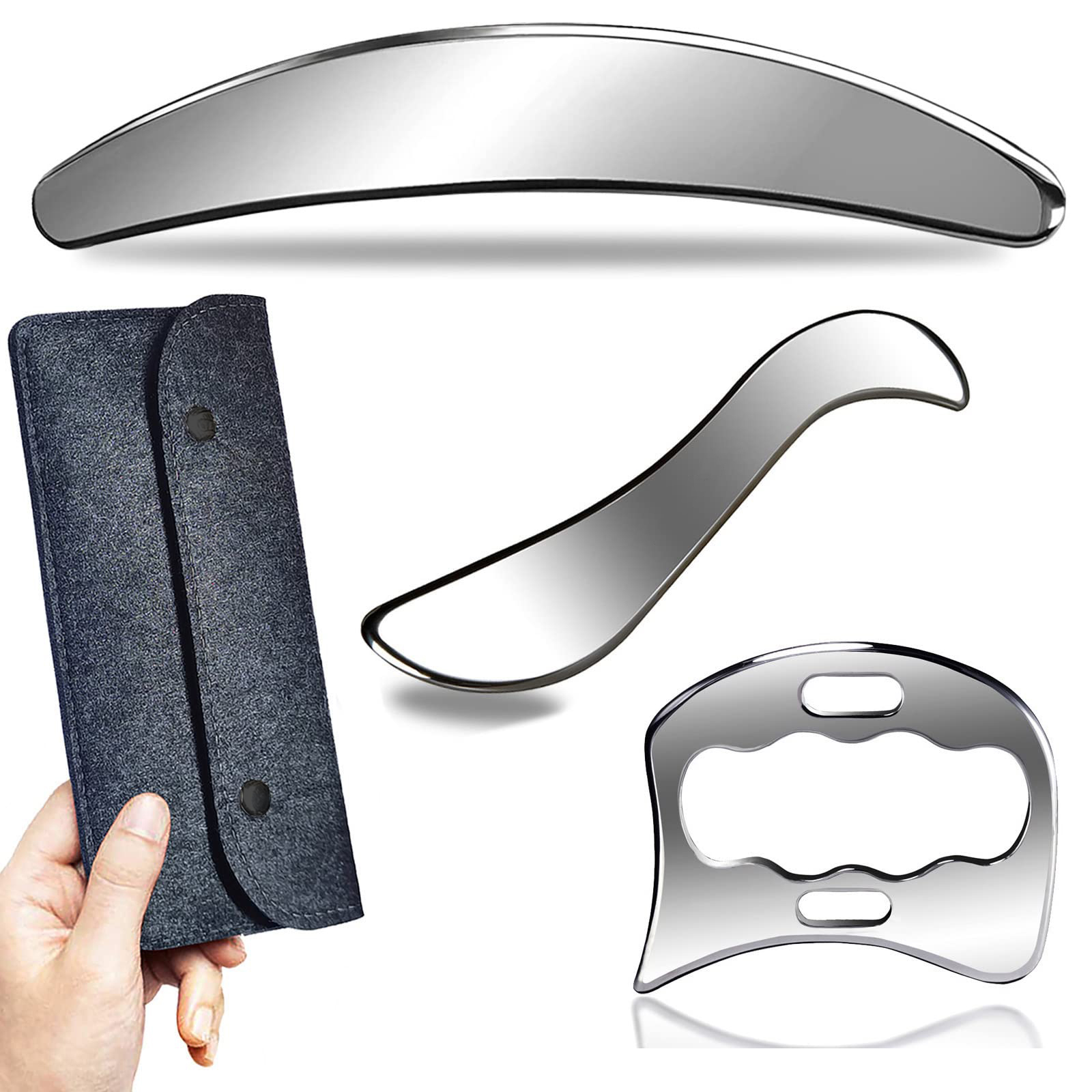 Gua Sha Stainless Steel Massage Tools Muscle Scraper Tool, Physiotherapy Tools, Muscle Gua Sha Tools: Transparent