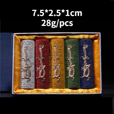 Mineral 12 Color Ink Stick Set Chinese Painting Calligraphy Ink Stone Watercolor Painting Stone Dragons Pattern Ink Grinding Set: B