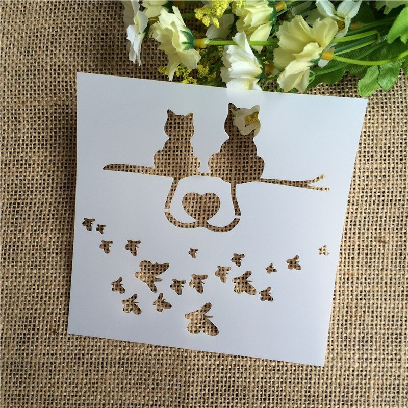 1 Blatt katze Scapbook Schablone Kuchen Dekorieren Tool scrapbooking