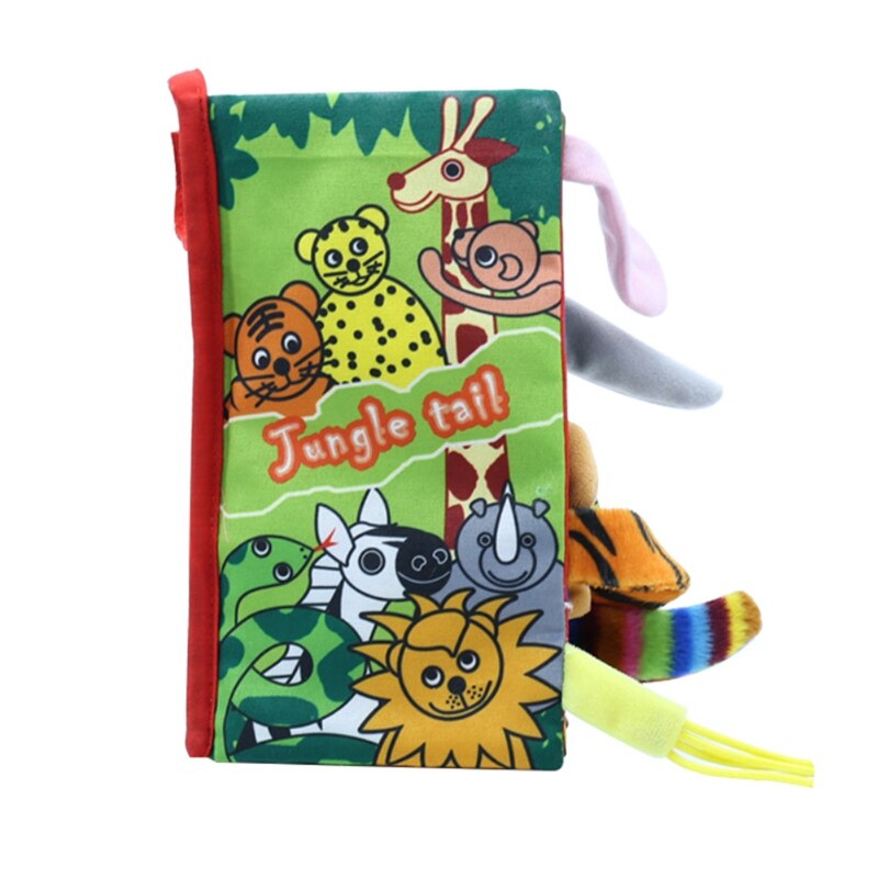 Infant Baby Cloth Books Cartoon Animal Pattern Baby Soft Activity Crinkle Cloth Books Educational Learning Toys