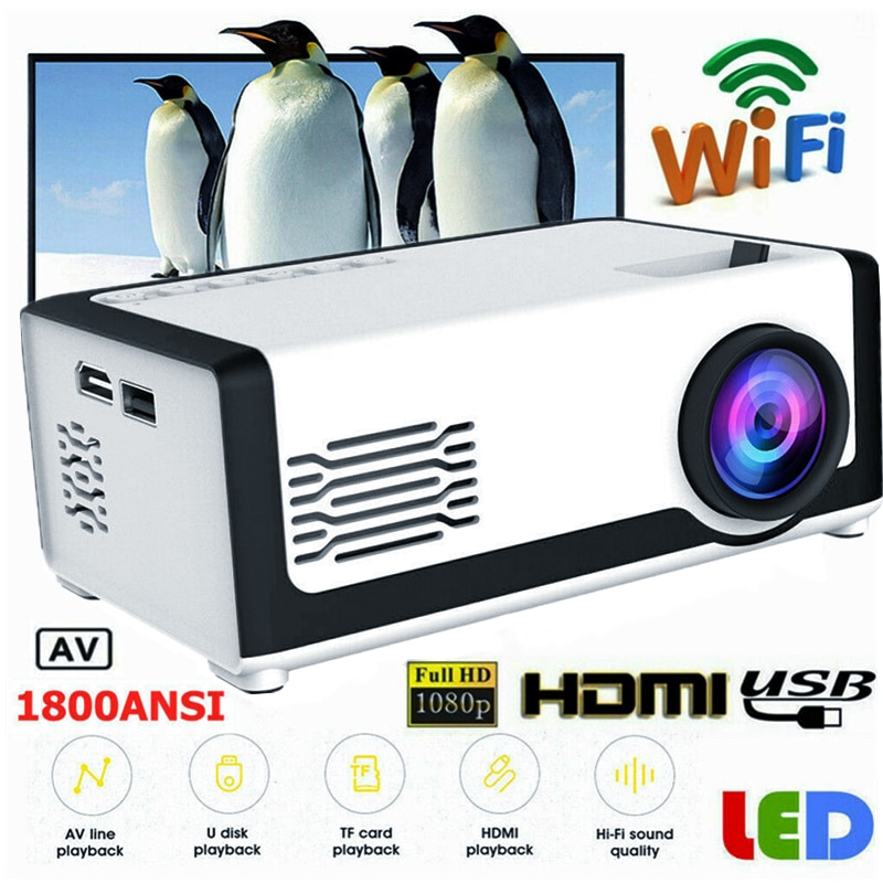 Draagbare Led Mini Projector 1080P Mini Home Projector Met Av Usb Sd Tf Card Usb Draagbare Pocket Beamer Projector mobiele Telefoon