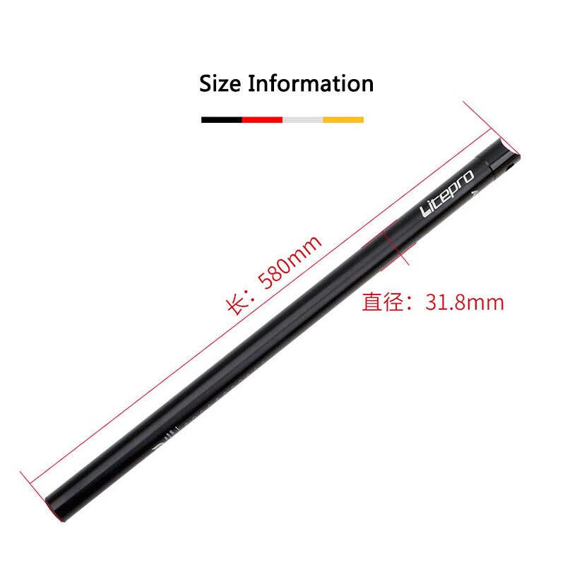 Litepro Voor Brompton Zadelpen 31.8*580Mm Voor Pike Vouwfiets Voor Aceoffix Zadelpen Aluminium