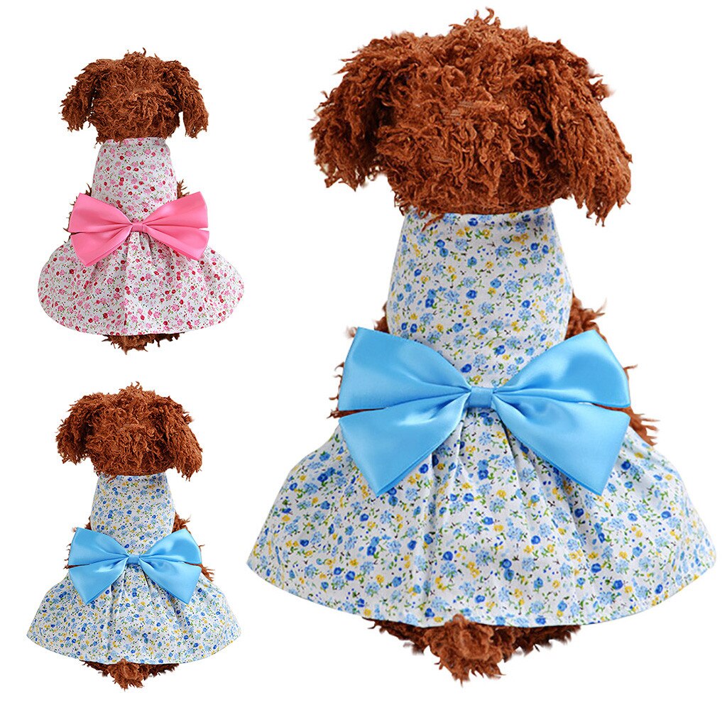 Hond Kleding Voor Kleine Honden Luxe Hond Puppy Zomer Dieptepunt Shirt Jurk Kleding Shirt Kat Strikje Jurk Ubranka dla Psa