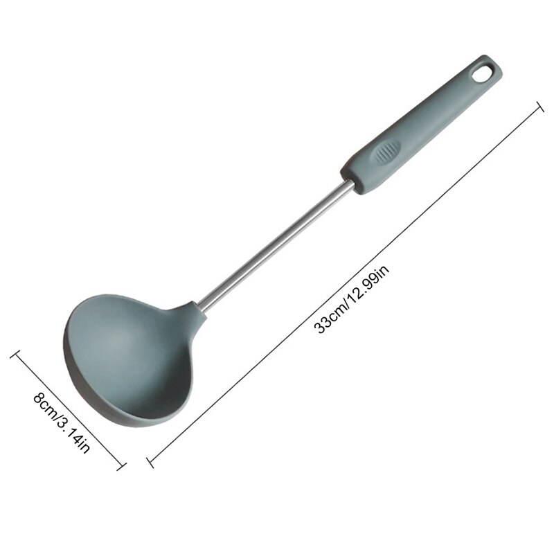 Non-Stick Kitchen Utensil Silicone Cooking Frying Spatula Soup Ladle Turner Soup Spoon Porridge Cooking Utensils Spatula Ladle