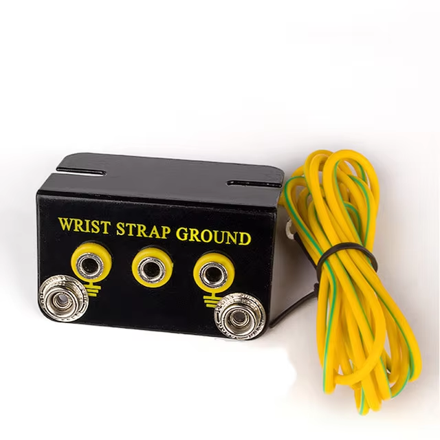 Professionelle antistatische ESD-Erdungssteckdose, L-förmige Steckdose, Bananenstecker, ESD-Handgelenkschlaufe, Erdungskabel, elektrostatisches Erdungskabel: green