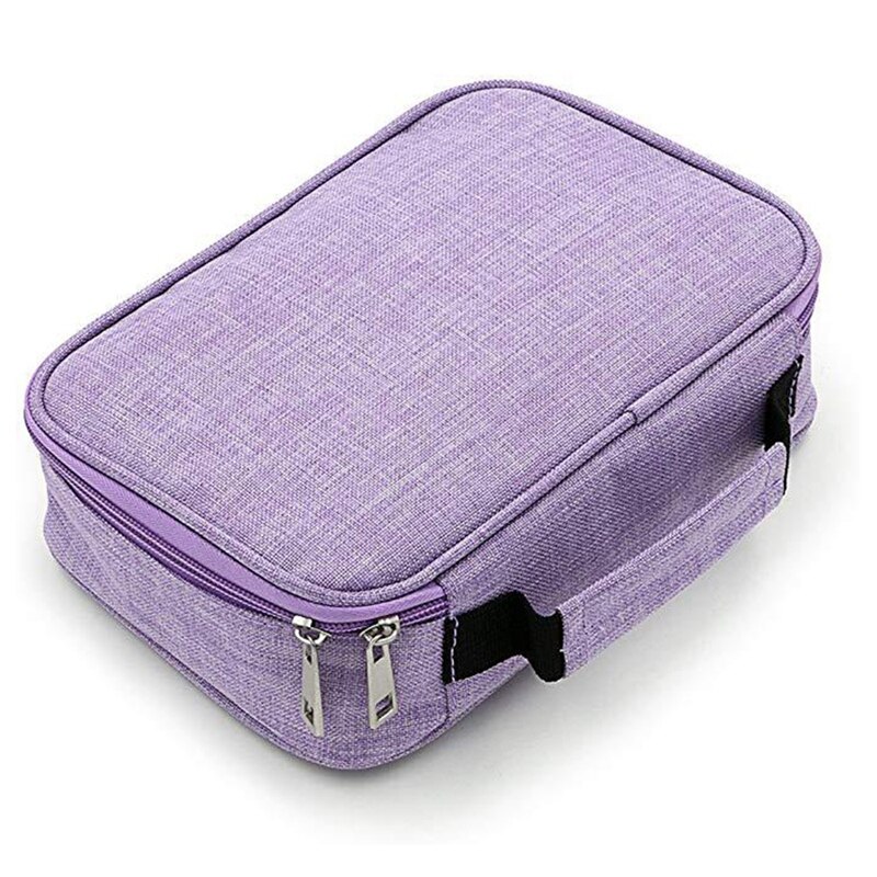 4 warstwy 72 otwory piórnik dla uczeń torba oksfordka Marker przechowywania kolorowe ołówki pióro szkolne: Purple