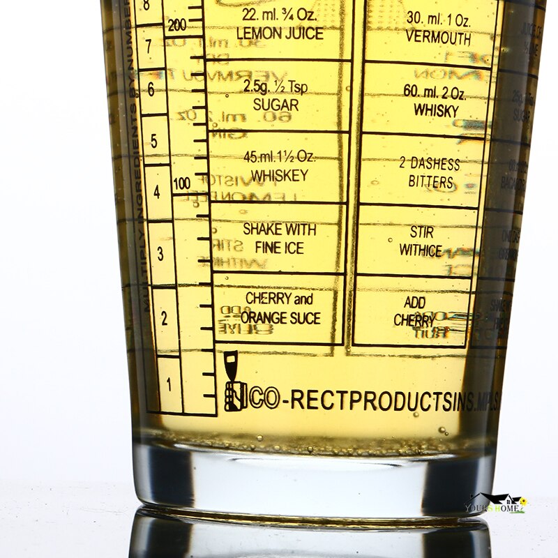 400Ml Glas Shaker Met Graden Schaal Rvs Cocktail Boston Bar Shaker Bar Mengen Glas Cup Met Mark