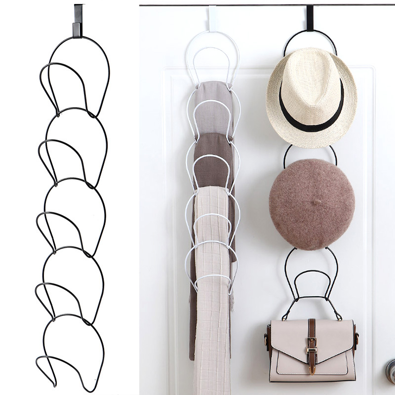 Tür Schrank Schal Tasche Aufhänger Baseball Kappe Gestell Hütte Halfter Weiß Schwarz Stapelbar Hütte Lagerung Kette Gestell-Heimat Organizer Lieferungen