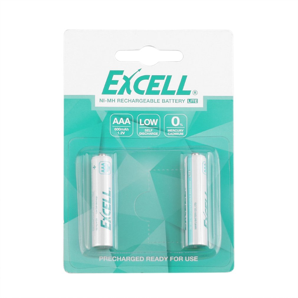 2PCS EXCELL AA Rechargeable Battery 1.2V 2400mAH AA Ni-MH Durable Low Self Discharge Precharged Rechargeable Batteries