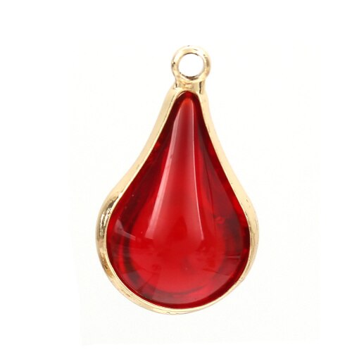 DoreenBeads Copper &amp; Glass Pendant Gold Peacock Blue Colorful Charms 18mm x10mm( 6/8&quot; x 3/8&quot;) - 17mm x10mm, 5 PcS: 6