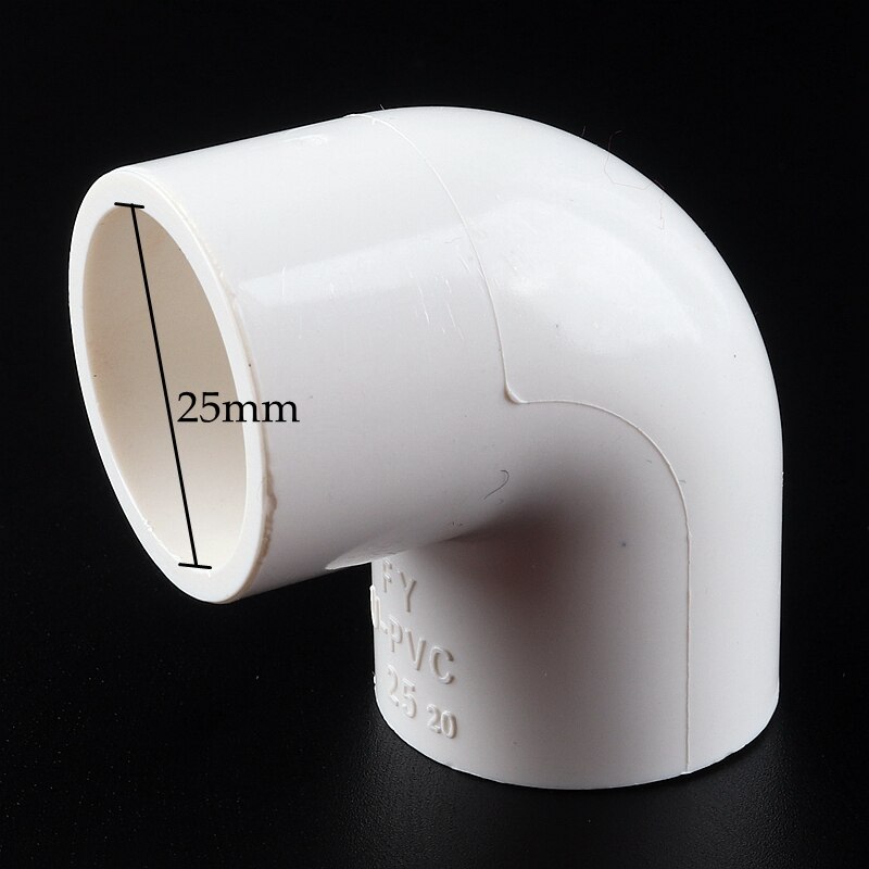 25mm PVC Pipe Equal Elbow Connector Garden Irrigation Fish Tank 90 Degree Elbow Joint Pipework Adapter Aquarium Accessories: 25mm (20pcs) / White