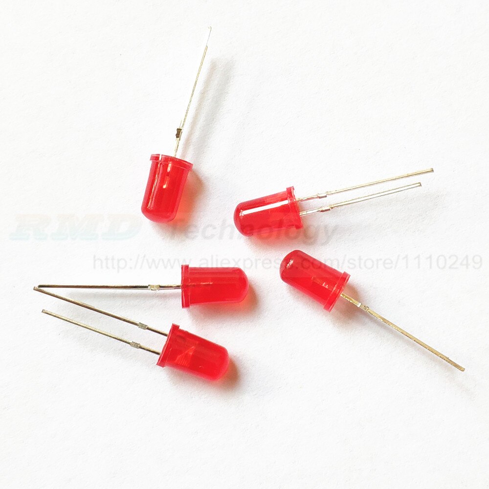 100pcs F5 5mm LED Diode Licht rood blauw groen geel wit lichtgevende diode: Rood